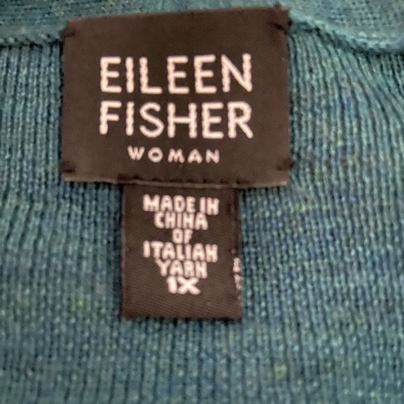 Eileen Fisher Woman Dark Green Cardigan Sweater - Picture 3 of 3